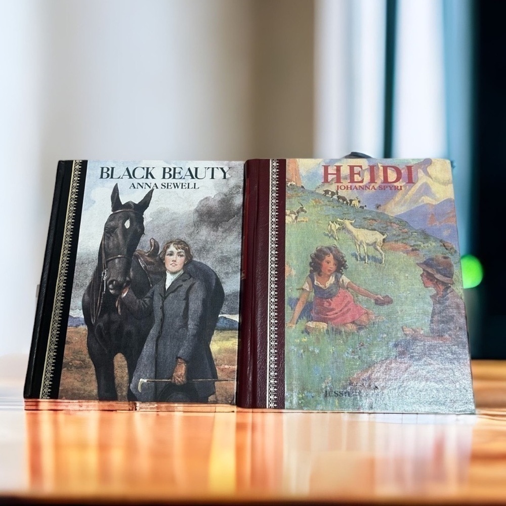 Black Beauty Heidi Children’s Classics Hardcover Keepsake Book Bundle Red Kids